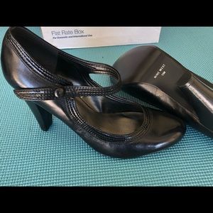 Nine West High Heel Mary Jane 11M Black Leather
